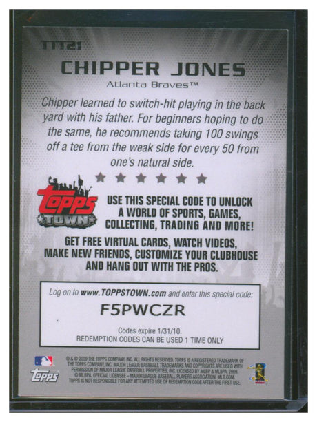 2009 Topps Town Baseball Chipper Jones TTT21