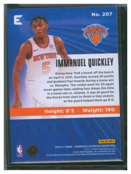 2021 Chronicles Basketball Essentials 207 Immanuel Quickley