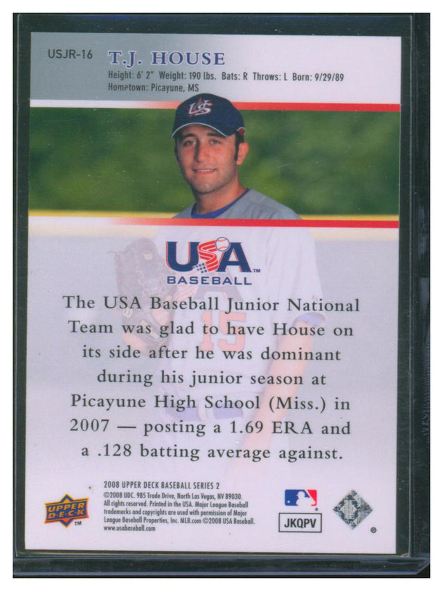2008 Upper Deck Baseball T. J. House USJR-16