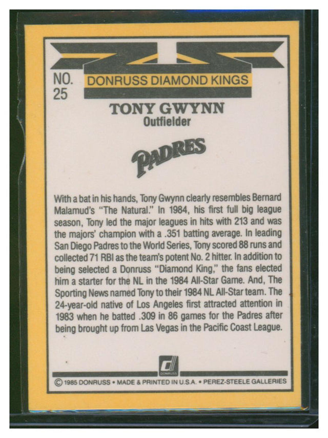 1985 Donruss Baseball Tony Gwynn 25