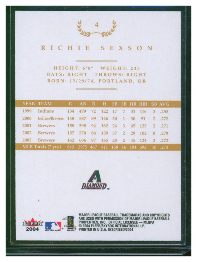 2004 Fleer Baseball Richie Sexson 4