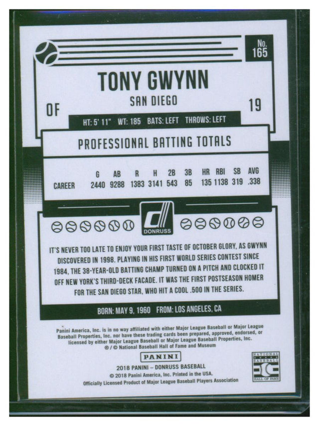 2018 Donruss Baseball Tony Gwynn 165