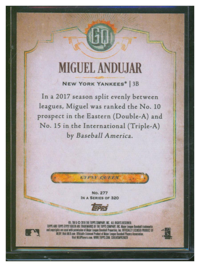 2018 Topps Gypsy Queen Baseball Miguel Andujar 277