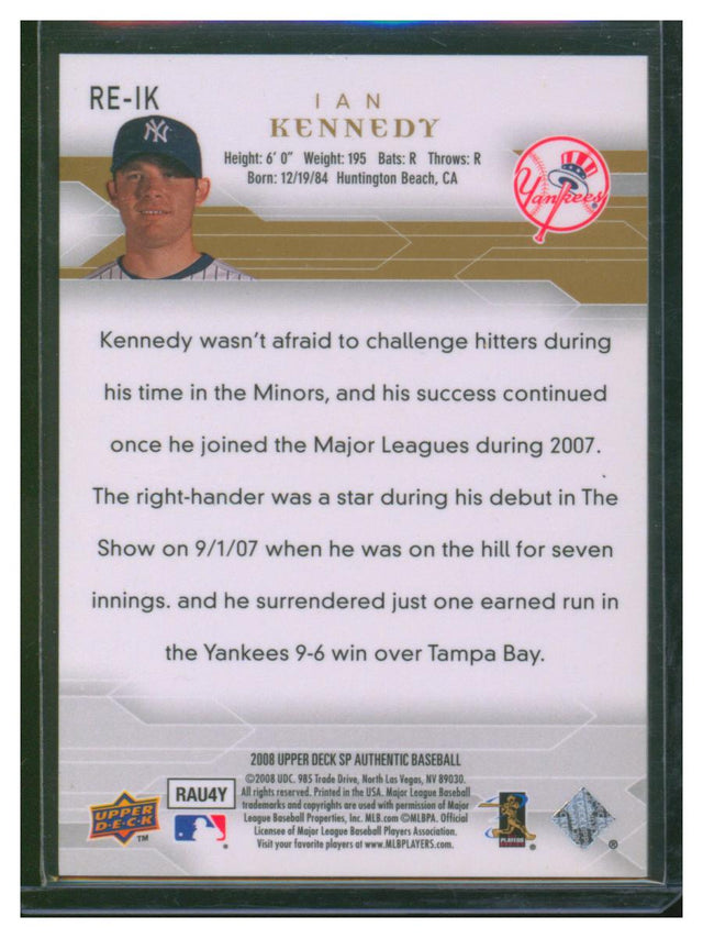 2009 SP Baseball Authentic Ian Kennedy RE-IK