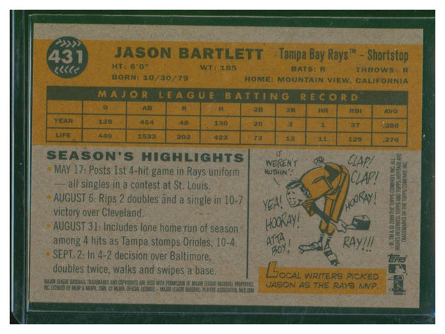 2009 Topps Heritage Baseball Jason Bartlett 431