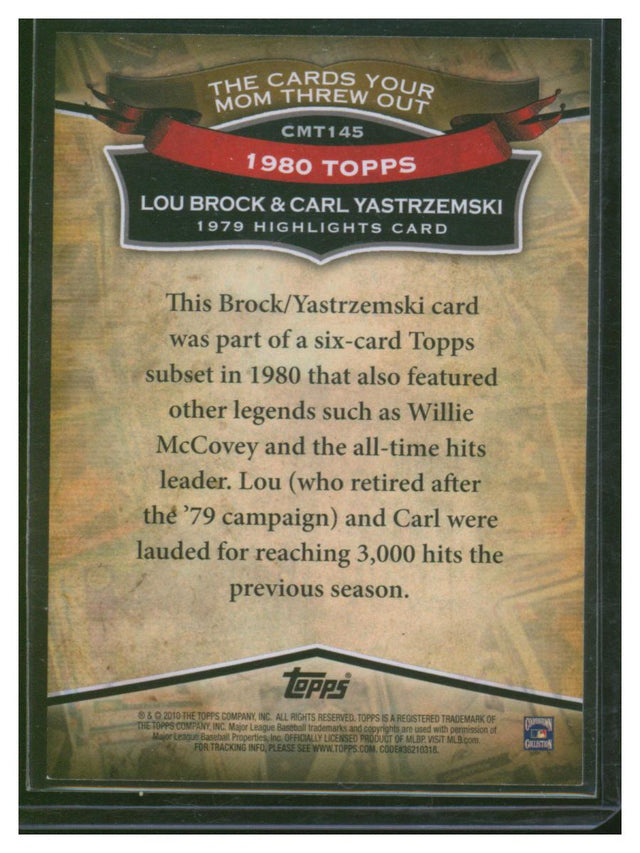 2010 Topps Baseball The Cards Your Mom Threw Out Lou Brock And Carl Yastrzemski CMT145