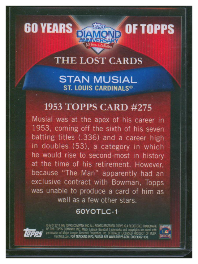 2011 Topps Baseball The Lost Cards Stan Musial 60YOTLC-1