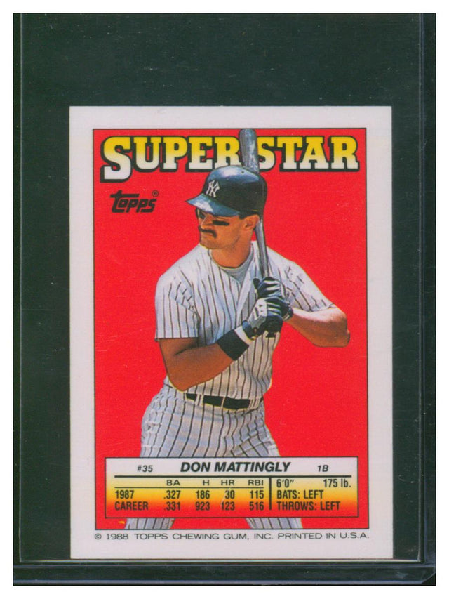 1988 Topps Super Star Baseball Don Mattingly 35