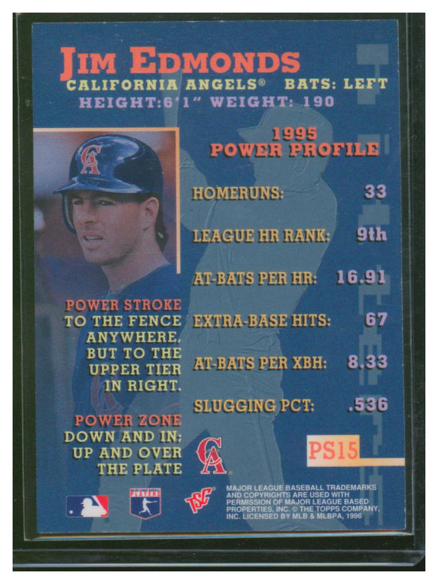 1996 Topps Stadium Club Baseball Power Streak Jim Edmonds PS15