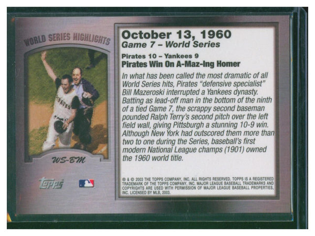 2003 Topps Baseball World Series Highlights WS-BM