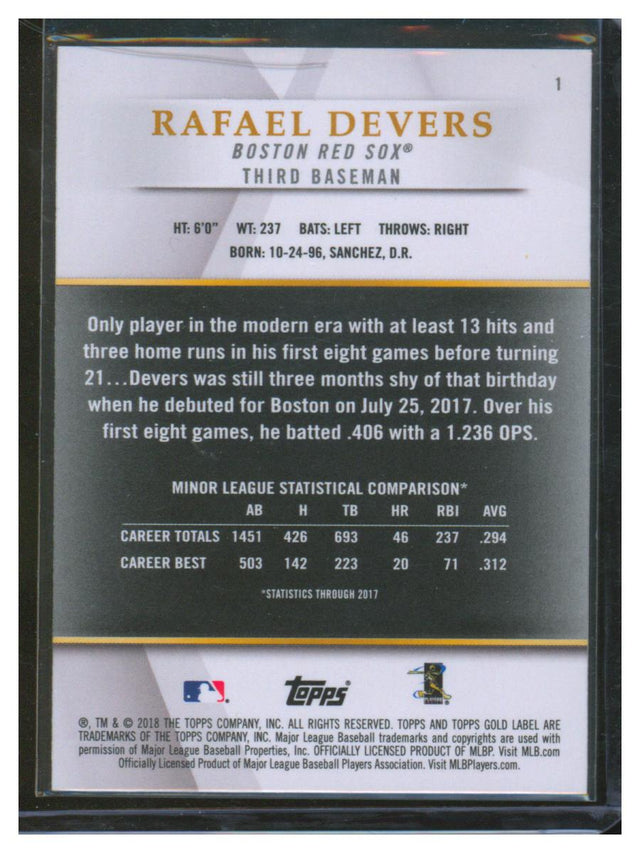 2018 Topps Gold Label Baseball Rafael Devers 1
