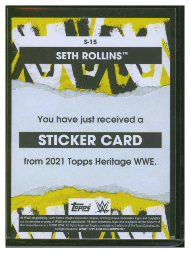 2021 Topps WWE Sticker Seth Rollins S-15