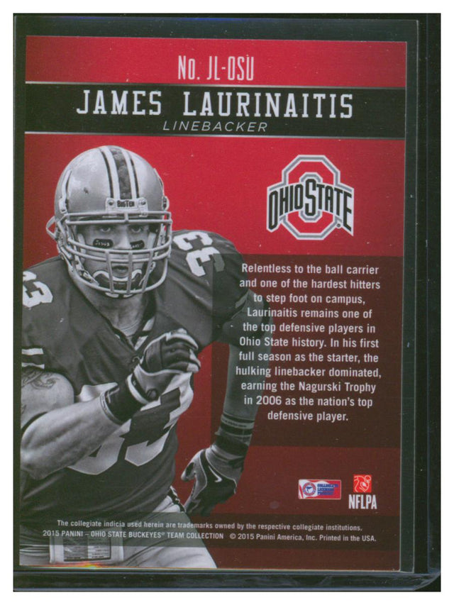2015 Panini Ohio State Buckeyes Team Collection Honors James Laurinitis JL-OSU
