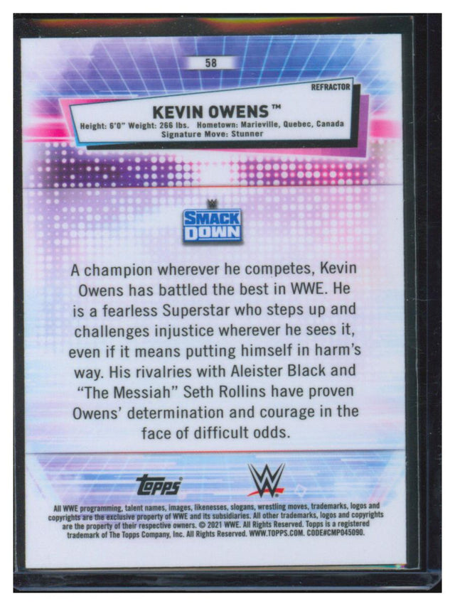2021 Topps Chrome WWE Refractor Kevin Owens 58