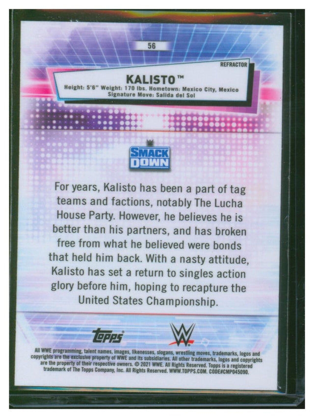 2021 Topps Chrome WWE Refractor Kalisto 56