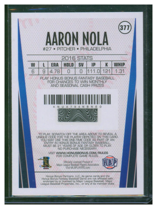 2017 Honus Bonus Baseball Aaron Nola 377
