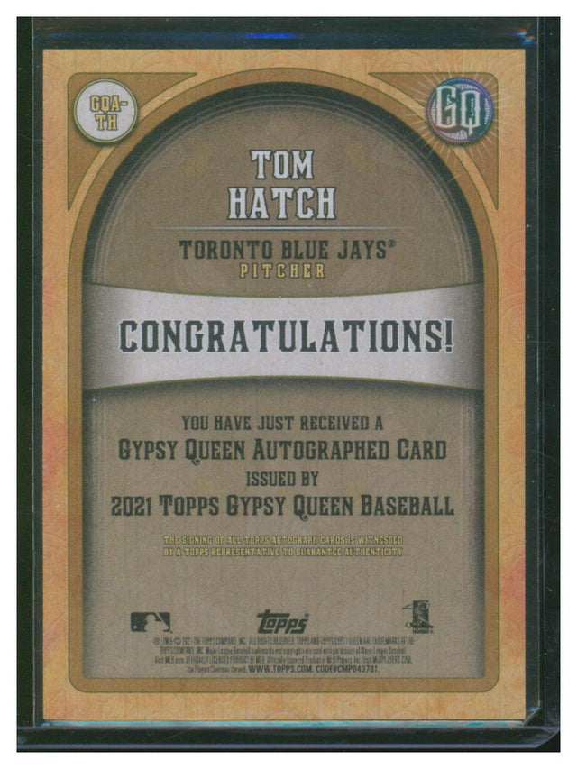 2021 Topps Gypsy Queen Baseball Autographed Tom Hatch GQA-TH