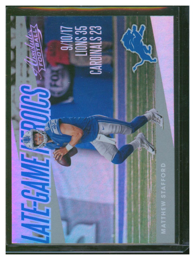 2018 Absolute Football Late-Game Heroics Matthew Stafford LGH-MS NOT BLUE
