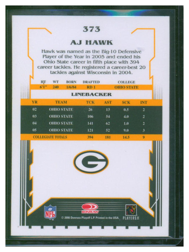2006 Score Football AJ Hawk 373
