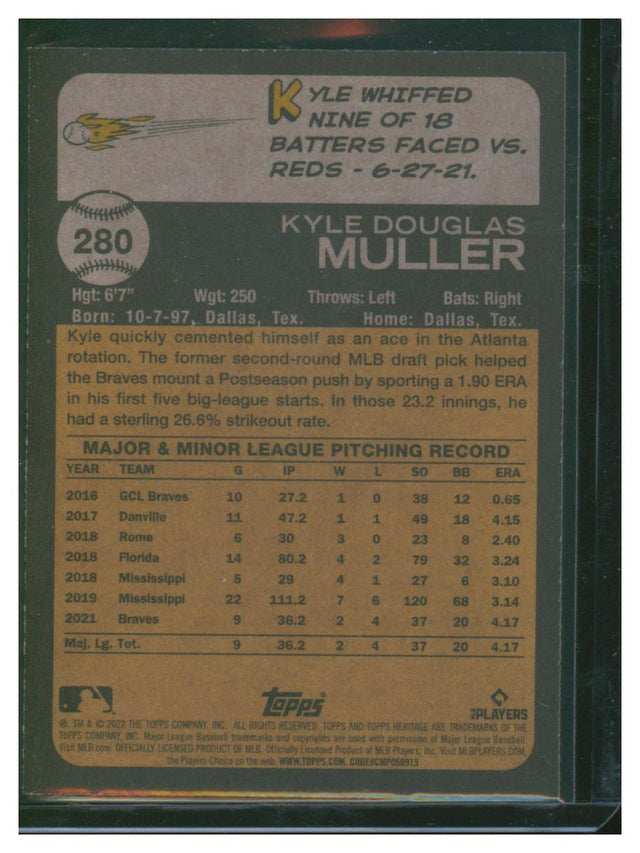 2022 Topps Heritage Baseball Kyle Muller 280