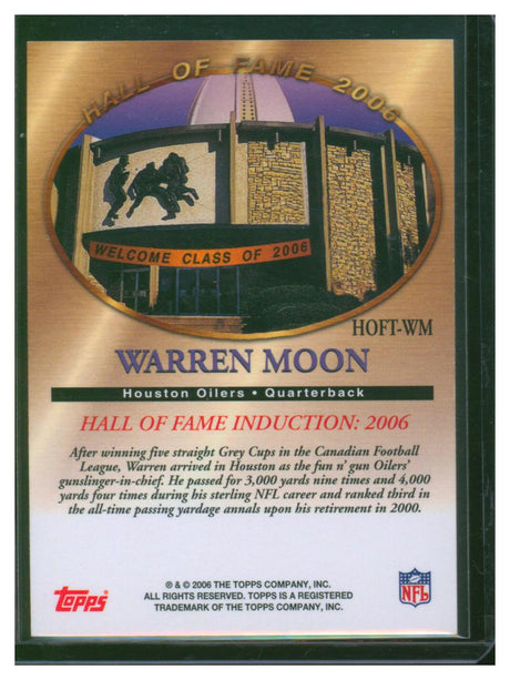 2006 Topps Football Class of 2006 Warren Moon HOFT-WM