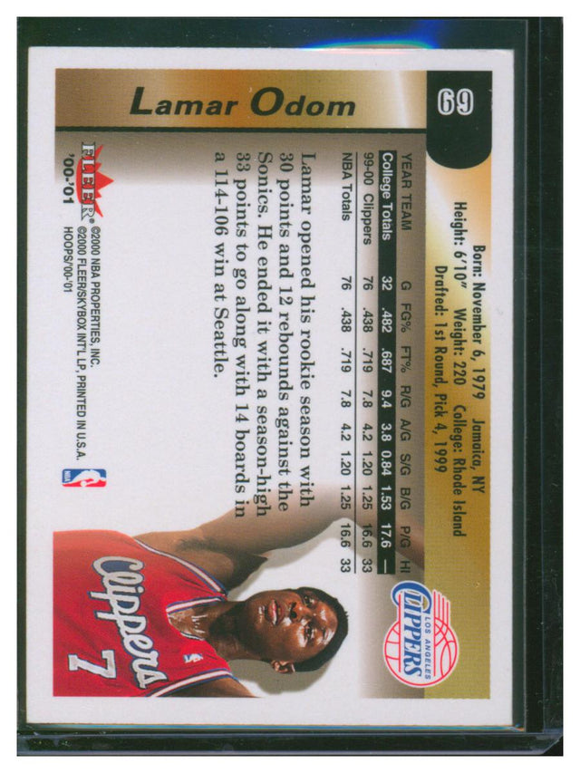 2000 Fleer Basketball Lamar Odom 69