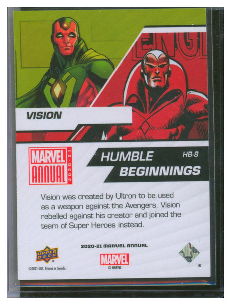 2022 Upper Deck Marvel Annual Humble Beginnings HB-8 Vision