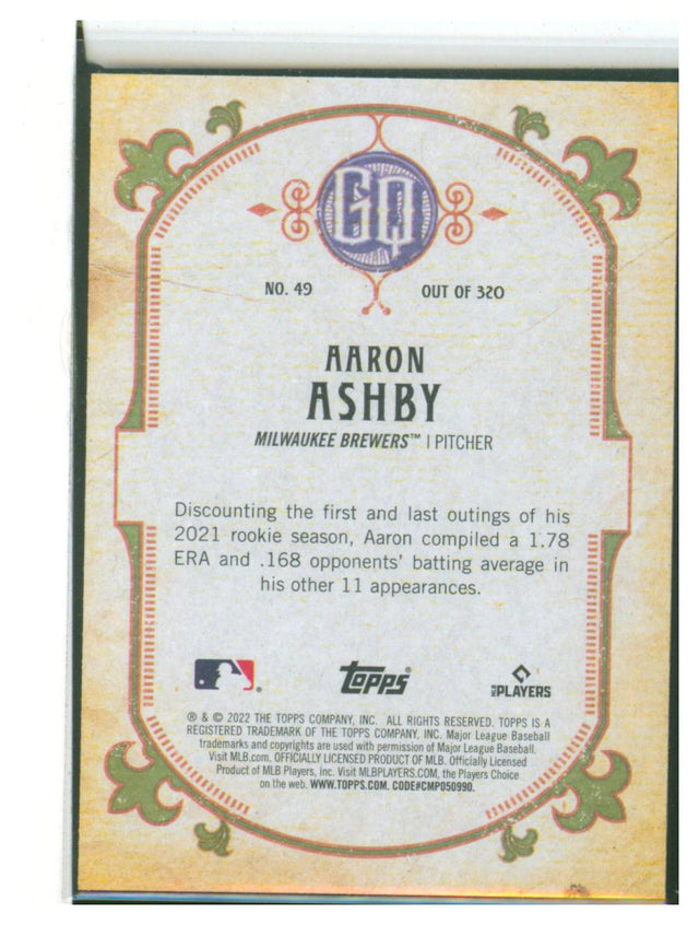 2022  Gypsy Queen Baseball 49 Aaron Ashby
