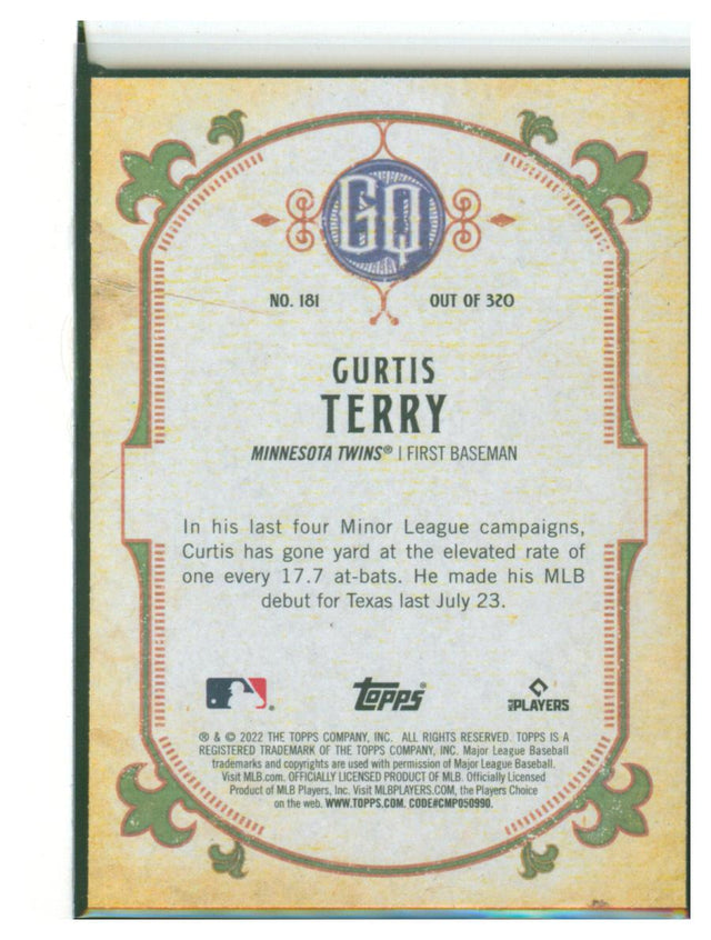 2022  Gypsy Queen Baseball 181 Curtis Terry