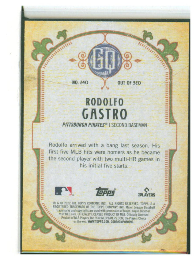 2022  Gypsy Queen Baseball 240 Rodolfo Castro