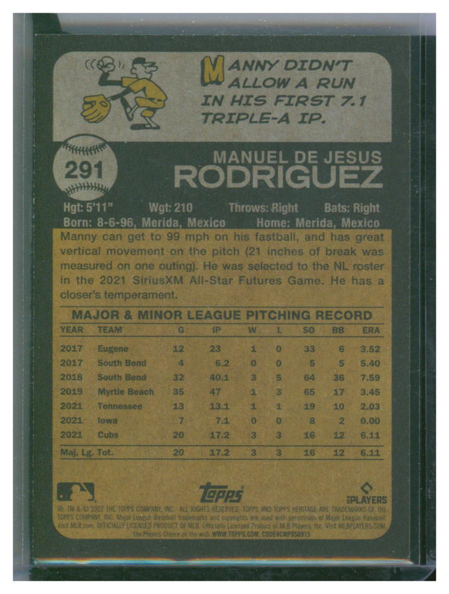 2022 Topps Heritage Baseball 291 Manuel Rodriguez