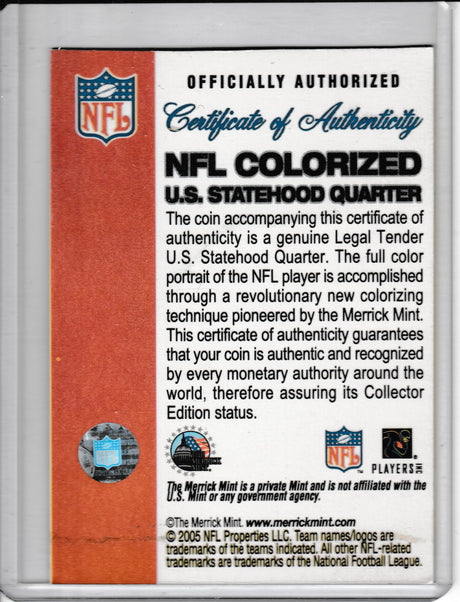 2005 NFL Colorized U.S. Statehood Quarter Ben Roethlisberger